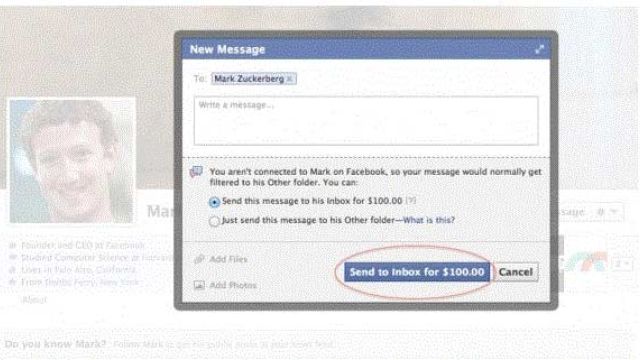 Messaggi ai vip su Facebook