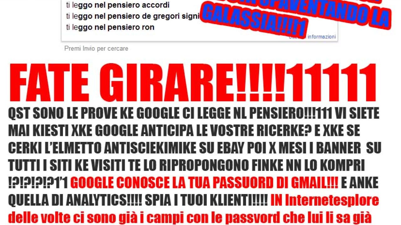 Google konfessione sciocc